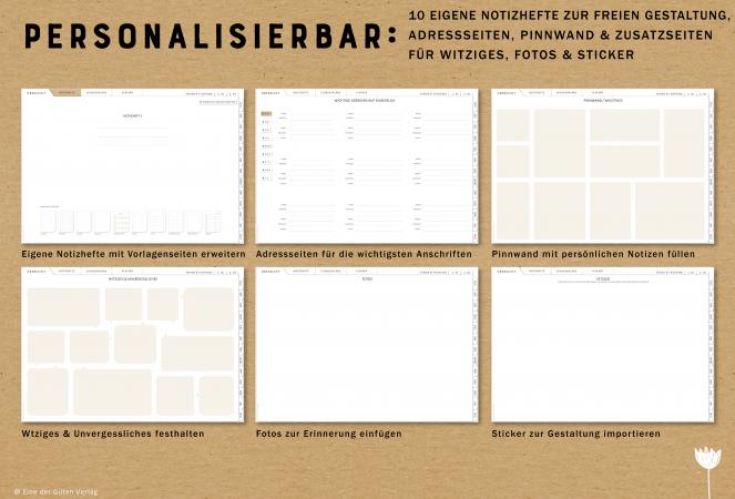 Digitaler Lehrerkalender für Schuljahr 2023 2024 zum Download, individuell gestaltbar, mit Stundenplan, Klassenlisten, Kontaktlisten, Klassenarbeiten Planung, Vertretungsstunden, u.v.m.